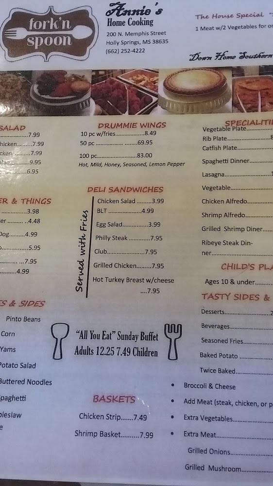 Annie's Home Cooking Menu image 2